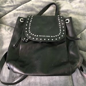 Black Leather Michael Kors Backpack